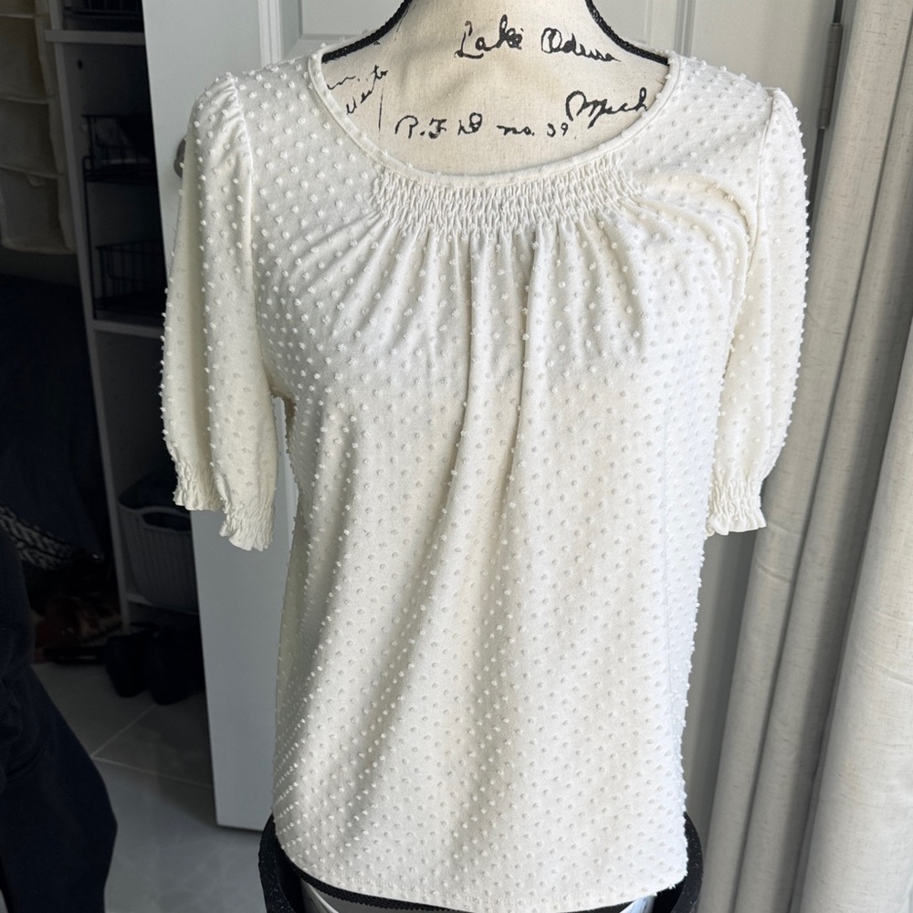 J. Crew white textured top